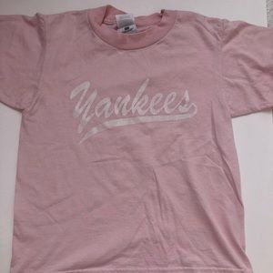 Pink Vintage looking Girls Yankees Shirt